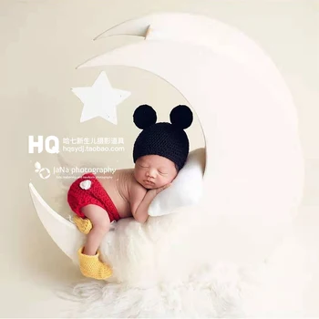 2020 Pletene Mehko Novorojenčka Fotografija Oblačila Baby photoshoot Ročno izdelana Obleka za Malčke Foto Romper Studio Dodatki