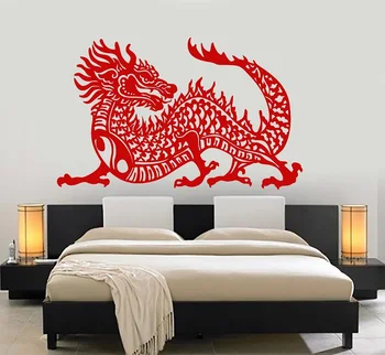 Vinil vinilna dnevna soba, spalnica dekoracijo doma yin in yang budizem kitajski zmaj azijski slog nalepke umetnosti zidana GXL29