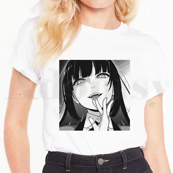 Japonski Anime Manga Kakegurui Yumeko Jabami Hip Hop Ženske T Shirt Harajuku Ženska T-shirt Kratek Rokav Poletje Tshirt Oblačila