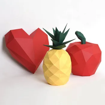 DIY Apple Model 3D-Papercraft Sadje Ananas, Jabolko, Dekoracijo Za Dom/Poroka/Stranka