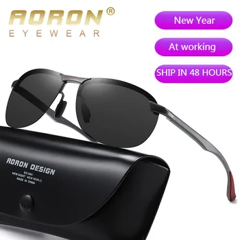 AORON Nov aluminijast Okvir sončna očala za moške polarizirana sončna Očala Voznik Vožnjo Očala UV400