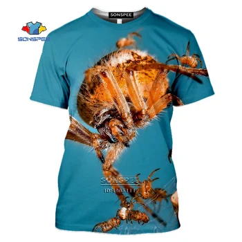 Smešno Pajek Na Spletni Pajek moška T-shirt 3D Tiskanja Živali Tshirt Unisex Poletje Kratek Rokav Priložnostne Hip Hop Fitnes Oblačila