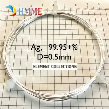 1 Meter Srebrne Žice 99.95% Pure Premerom 0,5 mm 1 mm Ag Kabel Niz 0-0.02 mm Toleranca velikosti 1000 mm