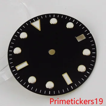 28.5 mm visoke kakovosti črna/modra/bela sterilne watch izbiranje datum okno, primerni za NH35 avtomatsko gibanje