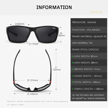KDEAM Prostem Polarizirana Sončna Očala za Moške Sonce Očala, UV Zadrgo Primeru Vključeni Športna Očala KD510