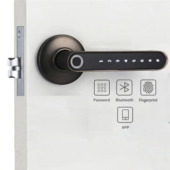 Biometrični čitalnik prstnih Zaklepanje Bluetooth Električno zaklepanje vrat Digitalni zaklepanje Ročaj baterija za ponovno Polnjenje Cinkove zlitine Zaprtih zaklepanje