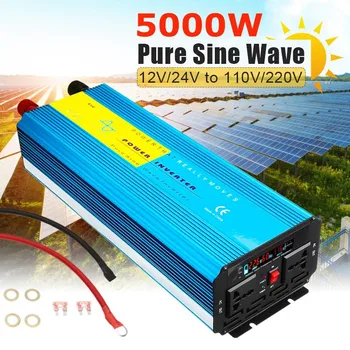 Pure Sine Wave Inverter 12V 220V 5000W Pe ak Napetosti Transformatorja Pretvornik 12V 110V Sončne Inverter 60Hz