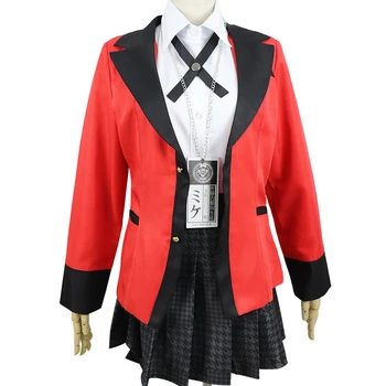 Anime Kakegurui Cosplay Kostum Jabami Yumeko Cosplay Kostum Japonski High School Uniform Dekleta Obleke Ženske Obleke