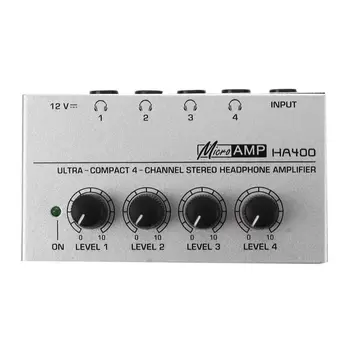 HA400 4 Channel Ultra-kompaktne Slušalke o Stereo Ojačevalnik Ojačevalnik Microamp