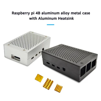 Raspberry pi 4B primeru aluminij zlitine kovin z 3pcs Aluminija Heatsink Hlajenje Radiator Komplet Hladilnik