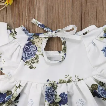 Nova Moda Novorojenega Dojenčka Baby Dekleta Oblačila Cvetlični Vrhovi Obleko Harem Hlače Hlače Poletnih Oblačil UK