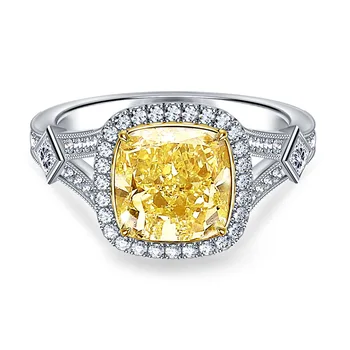 2021 nove luksuzne Rumene barve 925 sterling srebro zaročni prstan za ženske lady obletnice, darila nakit večino prodajajo R5938