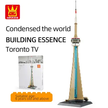 Avtor Strokovnih CN Tower v Torontu Mesto Kanade Street view Model zidarske Opeke, Bloki nastavite Izobraževalne igrače