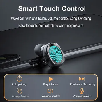 TWS Bluetooth 5.0 Stereo Slušalke Brezžične Slušalke Nepremočljiva Mini Čepkov 1800mAh Moči Banke šumov Slušalke