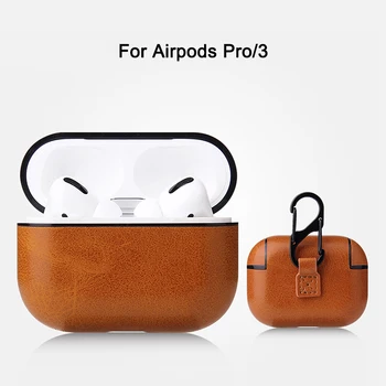 Krasen Usnjena torbica za Apple Air stroki 3 Pro Zaščitnik Primeru Za Apple Airpods Pro Kavljem correa Za Airpods Pro 3 2 1 Pokrov