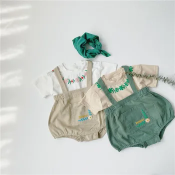MILANCEL otroška oblačila embrodiery tee in pumkin baby bodysuits fantje oblačila sklop korejski baby obleko