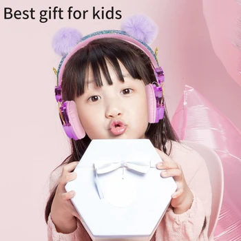 Mačka Bluetooth 5.0 Slušalke LED Hrupa Glasbeni Stereo Preklic Dekleta, Otroci Slušalke 3.5 mm, Mikrofon Slušalke Za Računalnik Gamer