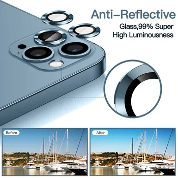 WSKEN Objektiv Kamere Protector za iPhone 12 Max Pro Premium HD Kaljeno Steklo za iPhone 12 Pro Kovinski Obroč Aluminij Zlitine Pokrov