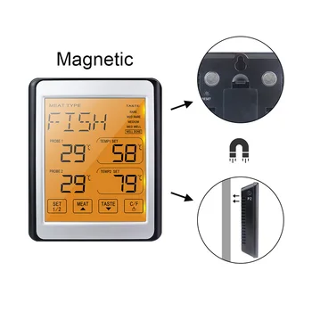Digitalni Hrane Termometer za Meso termometri LED Kuhinja Temperature Merilnik BBQ Kuhanje Tester Časovnik Functionfor Z Dvojno Sonda
