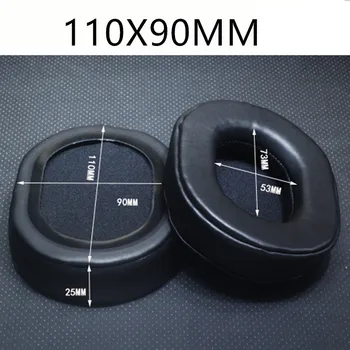 Zatakne ob slušalko spominske Pene Black PU Primerna 100X80MM 110X90MM za Velike Nad Uho Slušalke za AKG za HifiMan za ATH za Philips