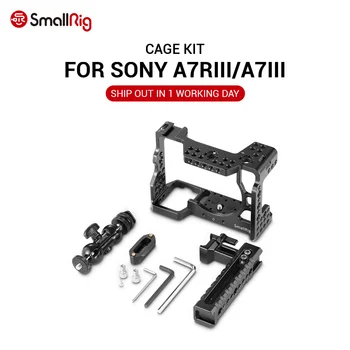 SmallRig A7M3 Fotoaparat Kletko Komplet za Sony A7RIII / A7III Fotoaparat Z Grip Ročaj Žogo Glavo a7iii pribor A7 III Fotoaparat Kletko