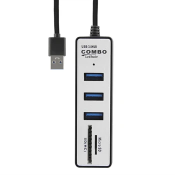 Vozlišče 3 Vrata Expander Adapter USB 3.0, Vse v Enem Podpora SD TF Card Reader Visoke Hitrosti Pogon Cepilec Za Računalniške Opreme