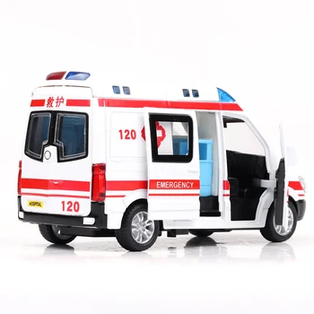 1:32 Bolnišnici Reševanje Ambulante Diecast Kovinski Modela Avtomobila Z Potegnite Nazaj Za Otroke, Igrače, Darila Zbirka Odlikovanja