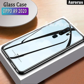 Auroras Za NASPROTNEGA A9 2020 Primeru, Kaljeno Steklo z mehkim Okvirjem Shockproof Hrbtni Pokrovček Za NASPROTNEGA A5 2020 Primeru