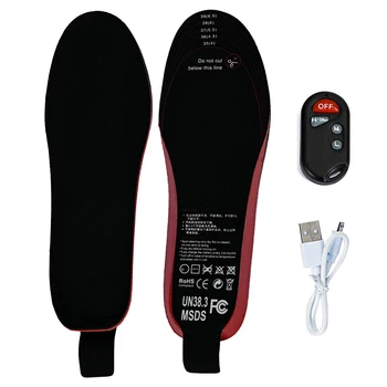 3,7 V 2.1 Polnilna Ogrevano Vložek Z Daljinskim upravljalnikom Unisex Zimske Toplejše Noge USB Polnjenje EVA Električna Ogrevana Čevelj Blazine