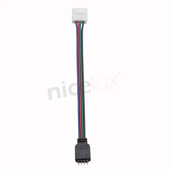 5pcs/lot 4 Pin RGB LED Trakovi Priključek Žice Moški Priključek Kabla za 10 mm 3528 5050 SMD Non-Vodotesen RGB LED Trak Svetlobe