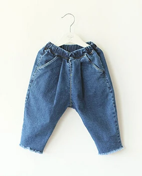 Novo pomlad dekleta jeans otrok flash modi harem hlače otroci traper capris baby hlače,2-7Y
