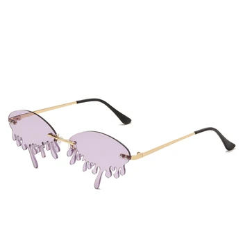 Rimless sončna Očala Ženske Modni Retro Vintage sončna Očala Razkošje brez okvirjev Solze Oblike, Sončna Očala UV400 gafas de sol