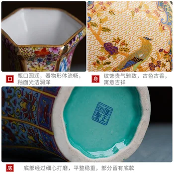 Jingdezhen starinsko porcelana emajl vaza Kitajski slog Qing Yongzheng Vaza dnevna soba dekoracijo verandi okraski