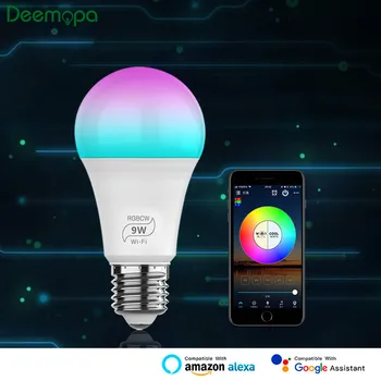 Možnost zatemnitve 7W 9W E27 WiFi Smart Žarnica, LED Sijalka App Delujejo Alexa Google Pomočnik Nadzor Wake up Smart Lučka Čarobno Žarnica