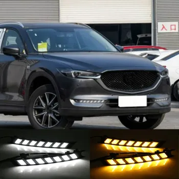 2Pcs Za Mazda CX-5 CX5 2017 2018 2019 DRL LED Dnevnih Luči Z Rumeno Obračanja Signal noč modra svetilka za meglo