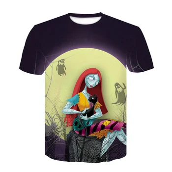 Nočna mora pred božičem Jack Halloween T Shirt Horror Filmov 3D Tiskanih anime Majice Moške Ženske poletje kratek sleeve majica s kratkimi rokavi