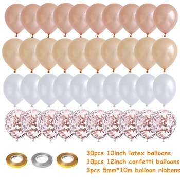 40pcs 12 Inch Rose Zlata Konfeti Latex Balon Komplet Rojstni dan Dekoracijo Poroke Baby Tuš Obletnico
