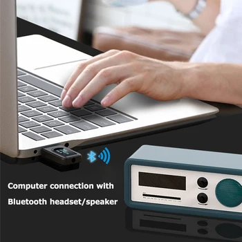 Tebe Bluetooth Audio Sprejemnik Oddajnik 5.0 OLED Disply 2-V-1 Mini Brezžični vmesnik 3.5 mm Jack priključek AUX za TV Slušalke Avto