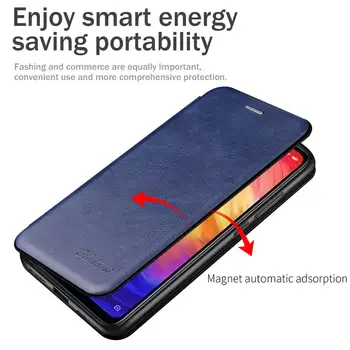 Usnja Flip Magnetni Telefon Primeru, denarnice, Držala knjigo kritje coque Za samsung galaxy S8 S9 s6 rob S10 S20 Ultra J4 PLUS opomba 8 9