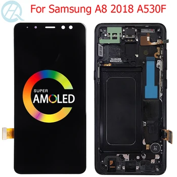Original AMOLED A530F LCD zaslon Za Samsung Galaxy A8 2018 Zaslon, Okvir 5.6