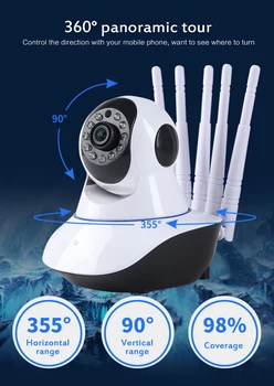 1080P 720P IP Kamera, WIFI 5 Antena za Izboljšanje Signala Home Security Kamera za Nadzor 2Way Avdio CCTV Pet Fotoaparat Baby Monitor