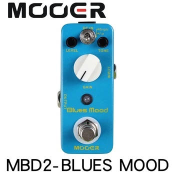 MOOER MBD2 Modri Razpoloženje Kitara Pedal Blues Stil Overdrive Kitara Učinek Pedal 2 Načini(Svetlo/Maščobe) True Bypass Polno Kovinsko Lupino