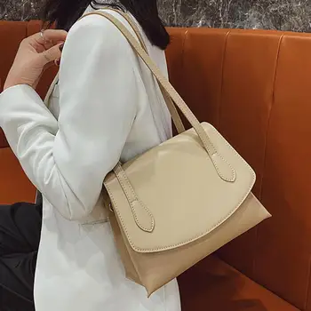 Vintage Kvadratnih Pazduho vrečko 2021 Moda Novih kakovostnih PU Usnja Ženske Oblikovalec Torbici Visoka zmogljivost Ramenski Messenger Bag