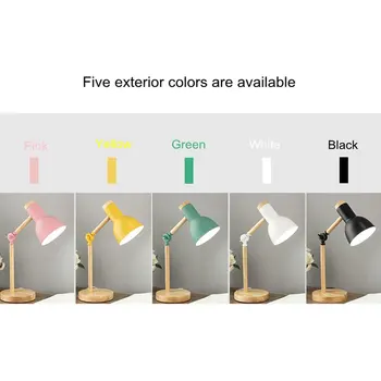 Ustvarjalne Nordijska Lesene Umetnosti Železa LED Zložljiva Preprosto Namizno Svetilko Zaščito za Oči Branje namizne Svetilke v Dnevni Sobi Doma