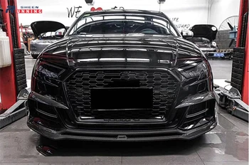 Megla lučka za kritje Spojler Za Audi A3 S3 Ogljikovih Vlaken Sprednja Maska Lip Spojler Odbijača Difuzor Avto Dodatki 2017-2020