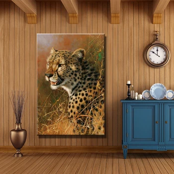 Barvo s številko umetnosti, barvanje z številkami Živali Fox Leopard Sova Raca, mačka Lovely Dnevna soba dekorativni obešanje slik priročnik
