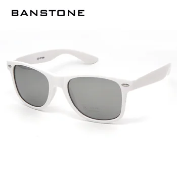 BANSTONE Ženske Moški Klasična Očala za Sonce UV400 Vožnje Ogledala Premaz Točk, Beli Okvir Očal