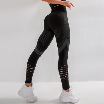 Visoko pasu brezhibno dokolenke za ženske votlih iz telovadnice legging super stretchy joga hlače za fitnes sport nogavice tekaške hlače