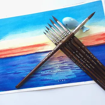 7pcs Visoko Kakovostni Čopič Akvarel slika Brush Set Visoko Kakovostnih Čopiči za ustvarjalce