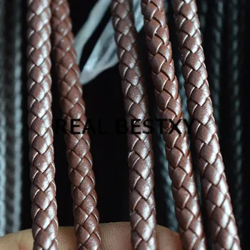 PRAVI XY 5m/veliko 5 mm rjava krog spleteno vrv, usnje za nakit zapestnica nakit ugotovitve pleteni trakovi usnja rjave barve